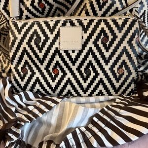 Henri Bendel Geometric Black and White makeup Bag